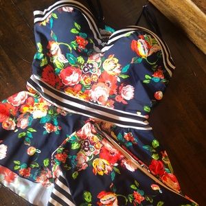 RAD Swim Breanne Floral Peplum 2 piece swimsuit